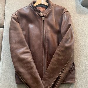 Men’s Walter Dyer leather motorcycle jacket, M